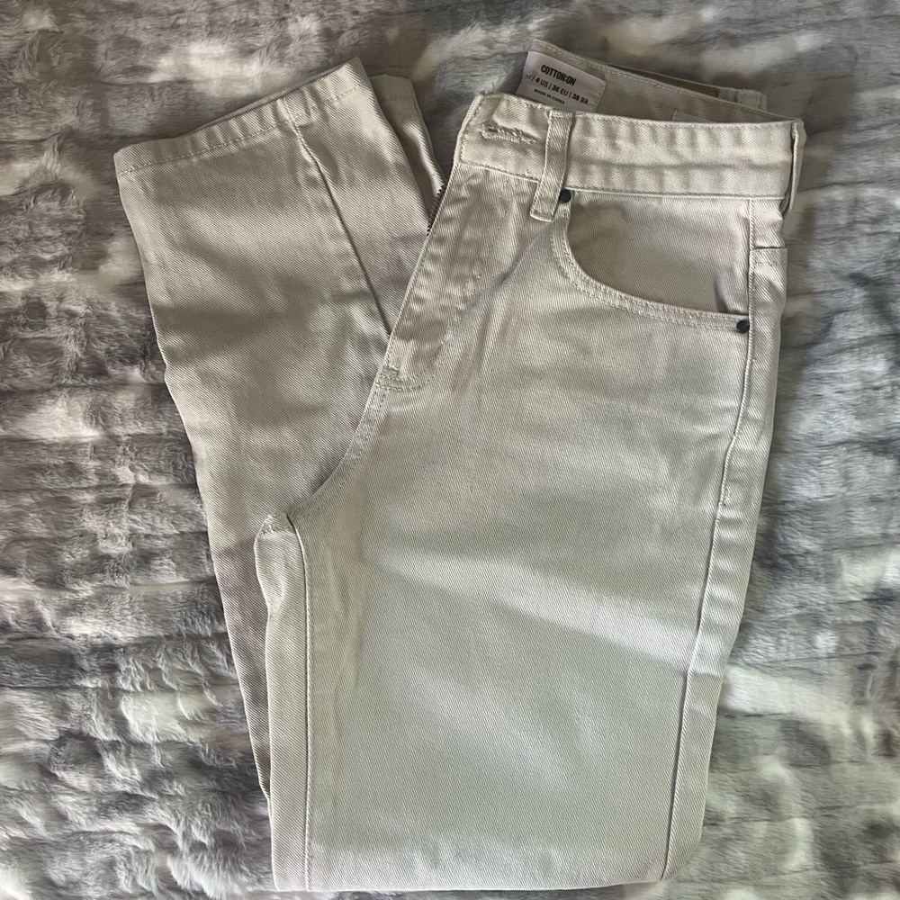 Cotton On Cream Straight Leg Jeans